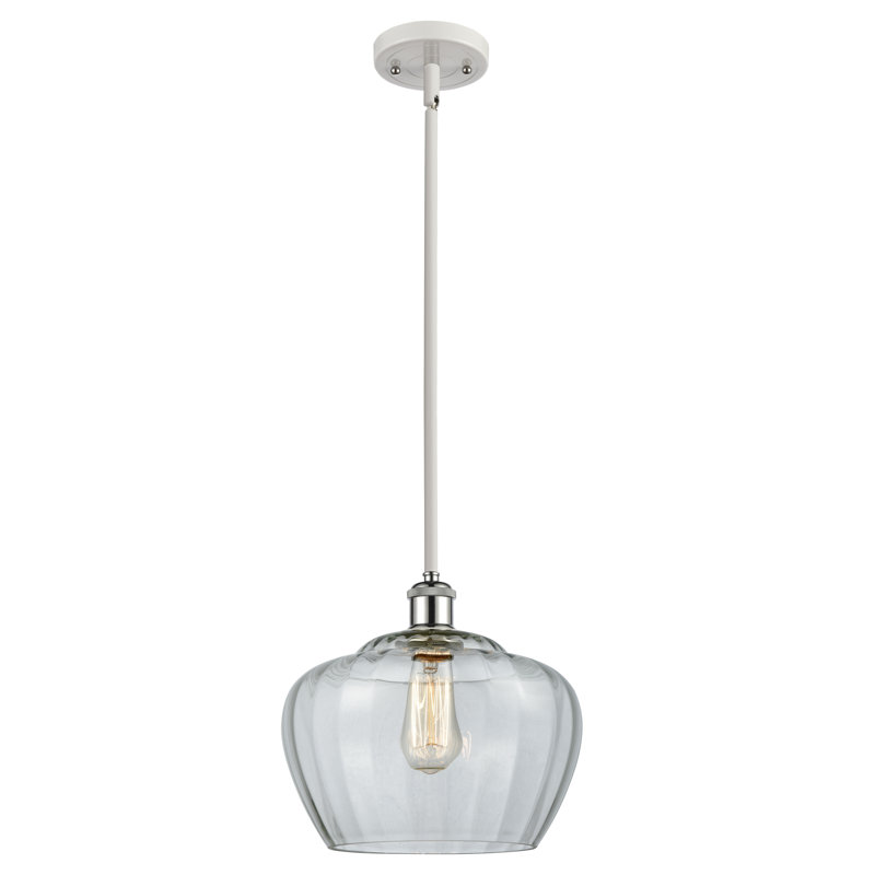 Ballston Fenton 11" - 1 Light 11" Mini Pendant, No Bulb Included, White, Clear