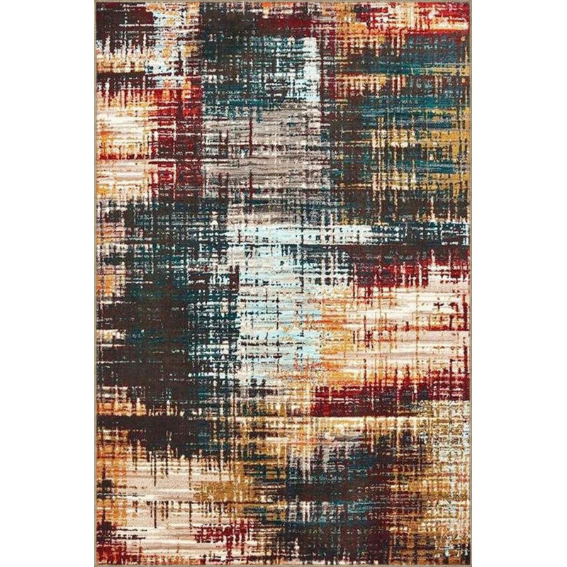 Tapis lavable à motif géométrique coloré Hira, Rectangle 2 pi 4 po x 4 pi