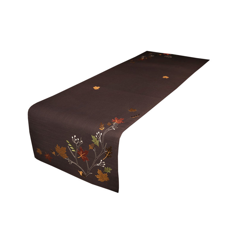 Dresden Branches Embroidered Fall Table Runner, 70" L x 16" W