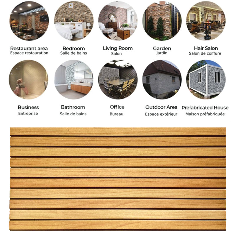 19.7" x 39.4" Wall Paneling (5-pack), Light Brown