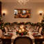 Christmas Christmas Gathering In Stone Cottage With Wine Barrels Set of 3 Canvas Wall Art Prints-279456331