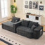 Canapés modulaires confortables en chenille noire, conception modulaire spacieuse pour les salons modernes