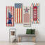 «American Flag Stars Stripes Statue of Liberty», ensemble de 4 reproductions sur toiles tendues