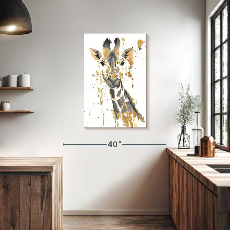 Girafe dorée Brampt, H 36 po x l 24 po