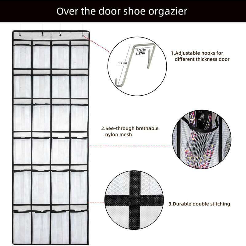 2-pack Over-the-door Hanging Shoe Organizer
