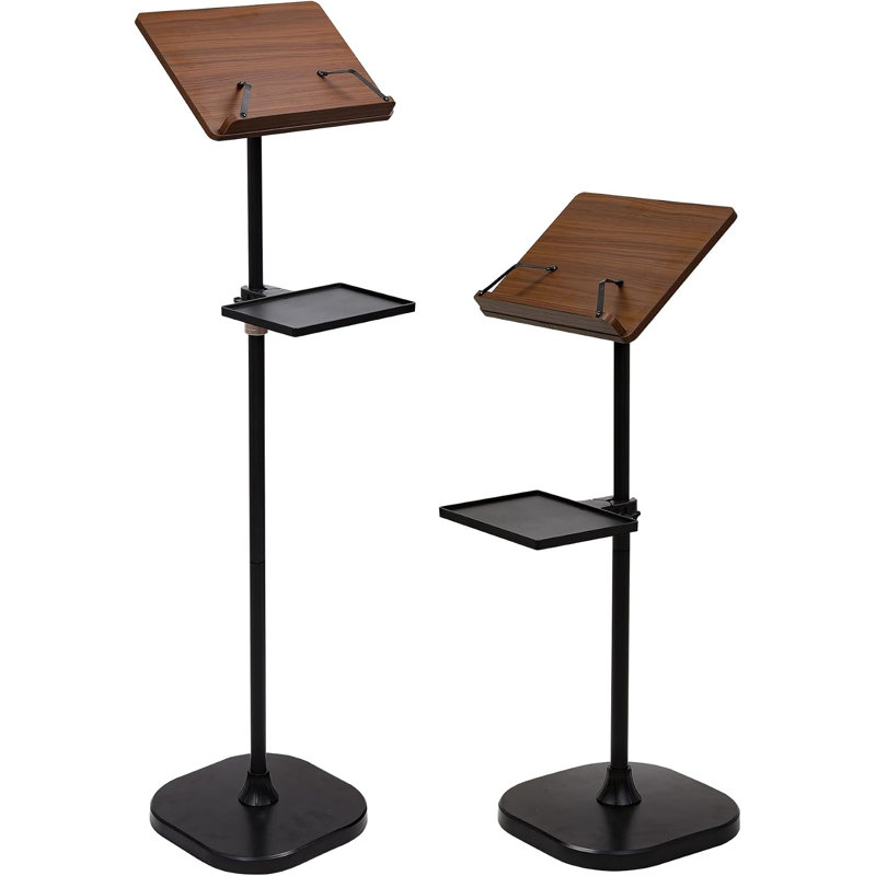 50 in. H Solid Wood and Steel Speaker Stand