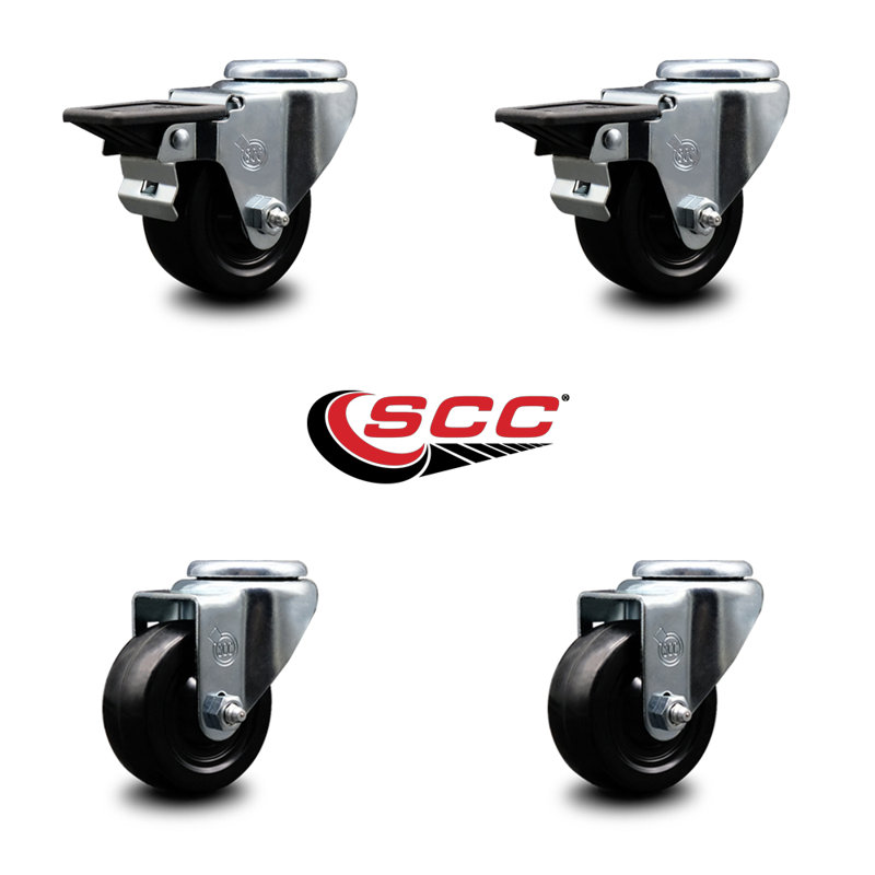 4-Piece Hard Rubber Caster Set