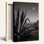 Art mural noir et blanc sur toile d'agave avec croissant de lune-133464870
