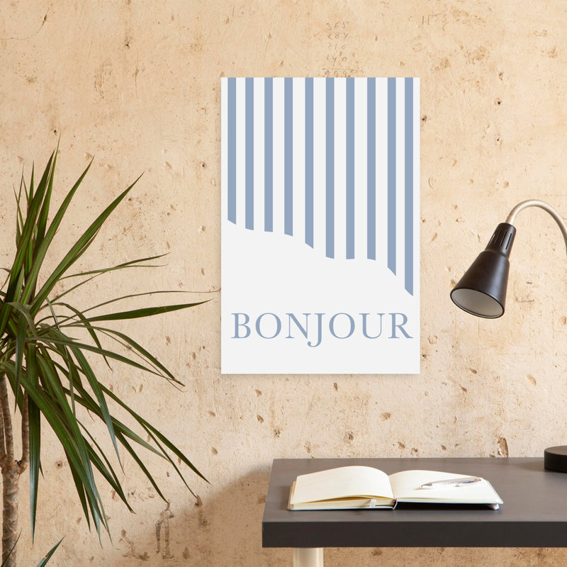 French Bonjour Stripes by Talitha McQueen - Print, 60.96 cm H x 40.64 cm W