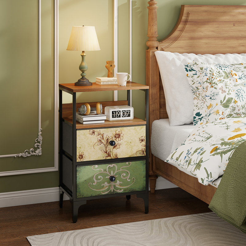 Gallery Night Stand Set of 2, Wood Nightstand with 2 Drawer, Bed Side Table for Bedroom. 28.1'' H × 16.5'' W × 11.7'' D