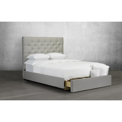 Lit plateforme tapissier avec rangement Waloo