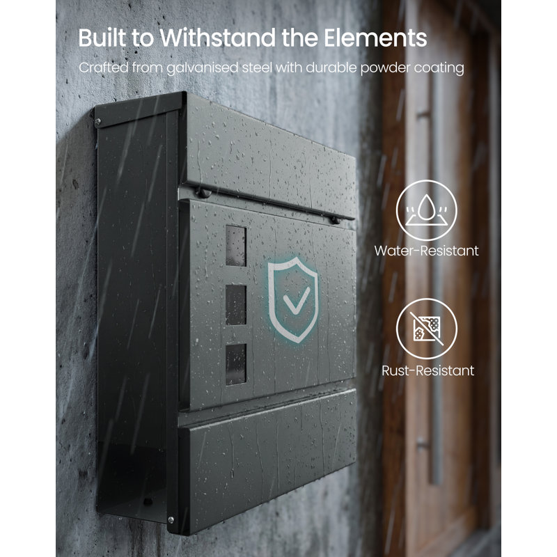 29×9.5×31cm Steel Wall Mounted Post Box