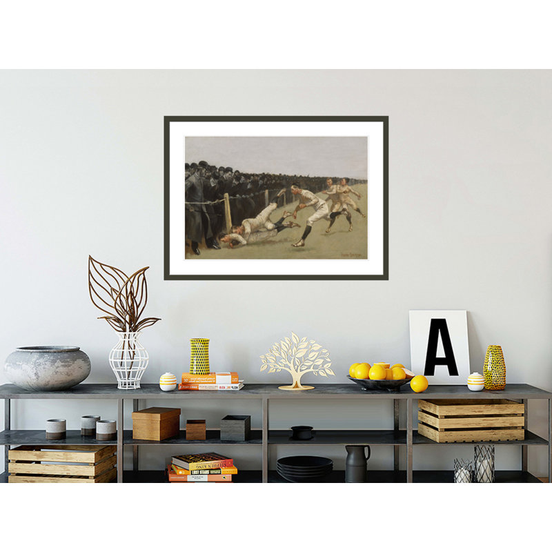 Touchdown Yale contre le jour de l'Action de grâce de Princeton, le 27 nov. 1890, Yale 32, Princeton 0 par Frederic Remington, impression giclée sur cadre