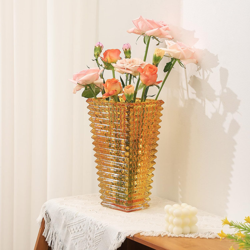 Vase de table Anthonique, H 4,7 po x l 5,5 po x P 11 po, Jaune