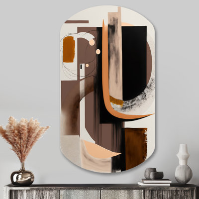 Modern Watercolor Art - Transitional Asymmetrical Metal Wall Art for Living Room, Modern Cylinder Metal Art Print