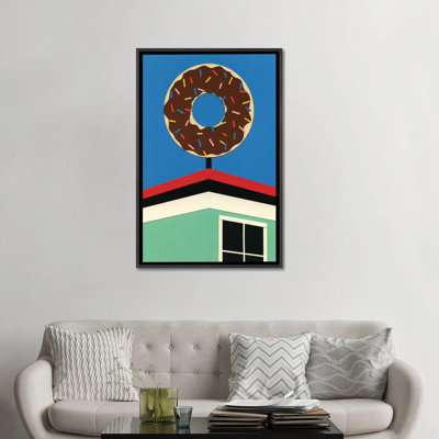 LA Donut Corner - reproduction d'art murale - toile encadrée