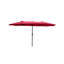 Parasol extérieur imperméable de 15 pi x 9 pi à double face avec table de jardin et parasols simples avec manivelle et évents pour terrasse de jardin