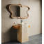 Mid-Century Travertine Stainless Steel Freestanding Bathroom Vanity