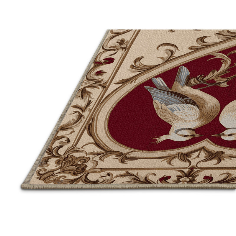 Tapis brun français lavable à la machine, Rectangle 7 pi x 9 pi