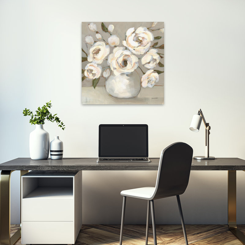 Art floral contemporain Billy Jean, H 18 po x l 18 po