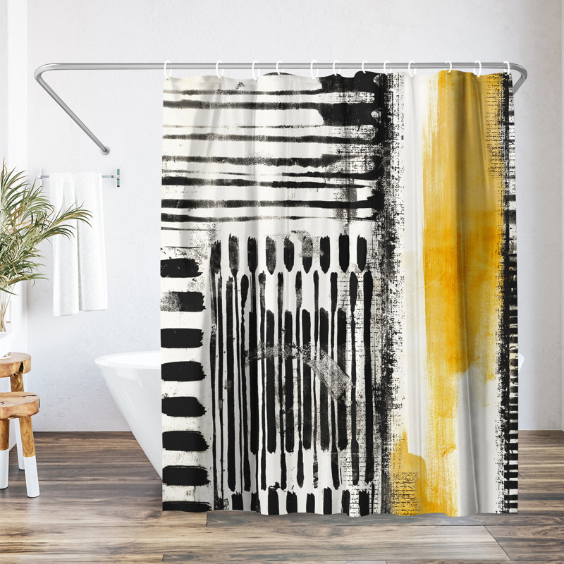 Abstract Shower Curtain No Borders by PI Creative Art, Orange