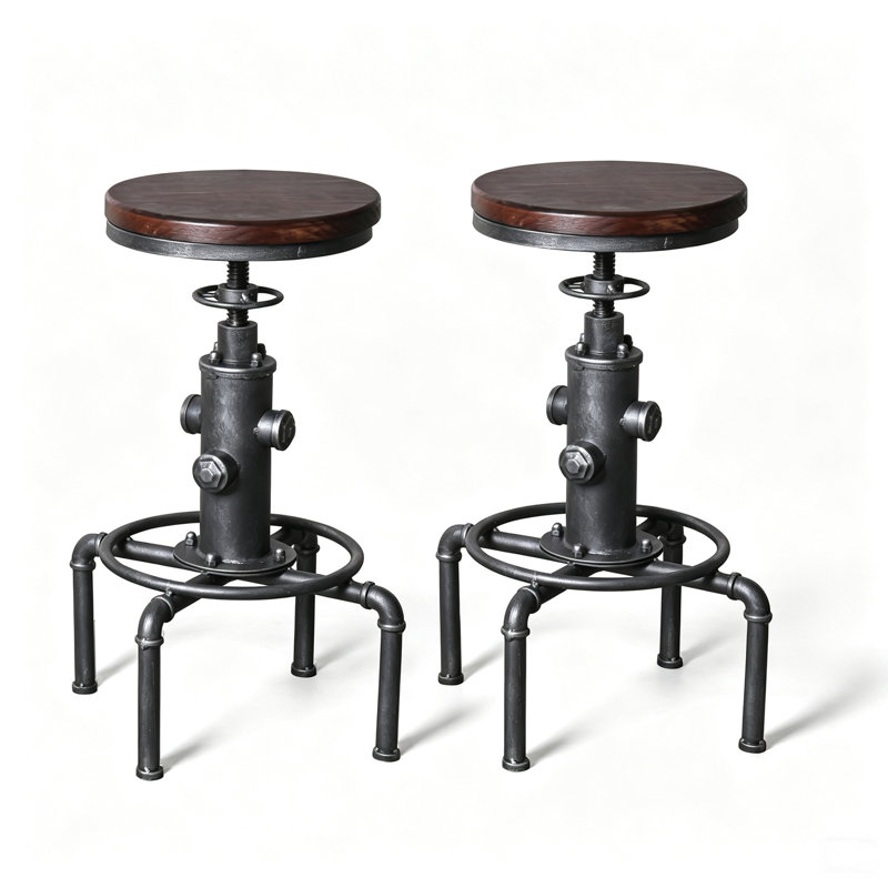 Tabouret de bar Dicot, Brun foncé / bronze industriel, 2