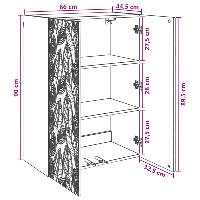 2 -Door Rectangle Accent Cabinet, Concrete Grey