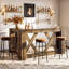 Table de bar en forme de L de 160 cm, table de coin haute avec support en forme de X