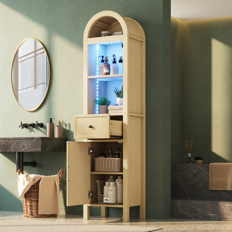 Bathroom Storage, Natural Wood