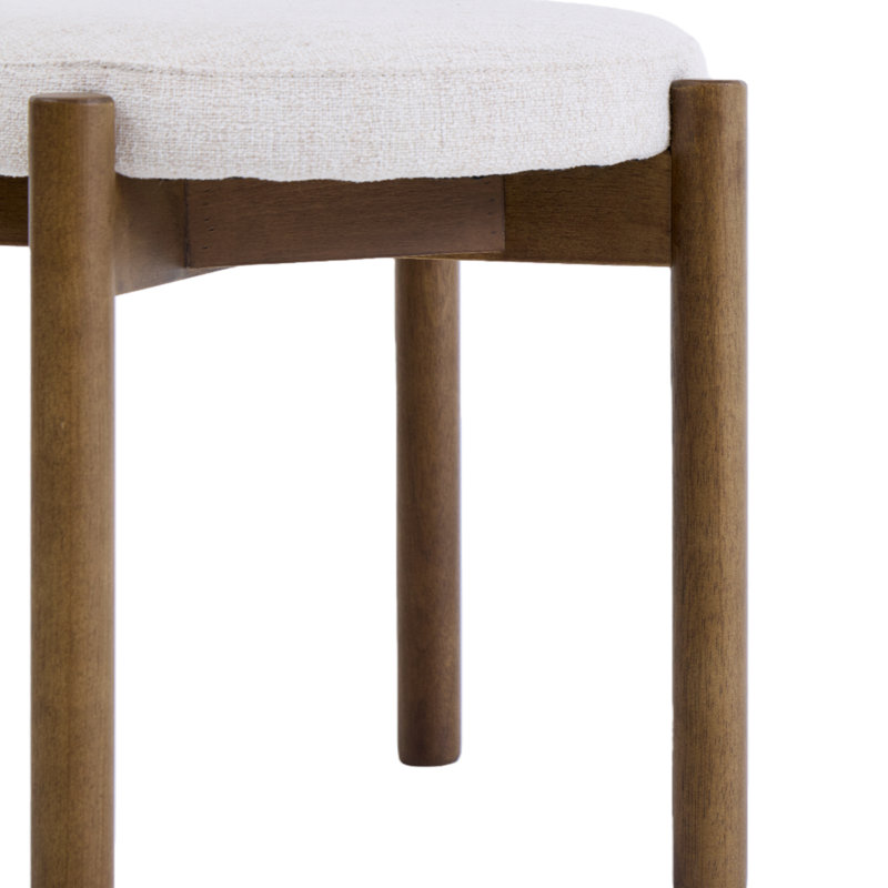 Homestead Set of Two Walnut Effect Solid Wood Dining Chairs, Cream