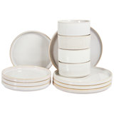 SPIKENARD 12 Piece Handmade Stoneware Dinnerware Set - Service for 4