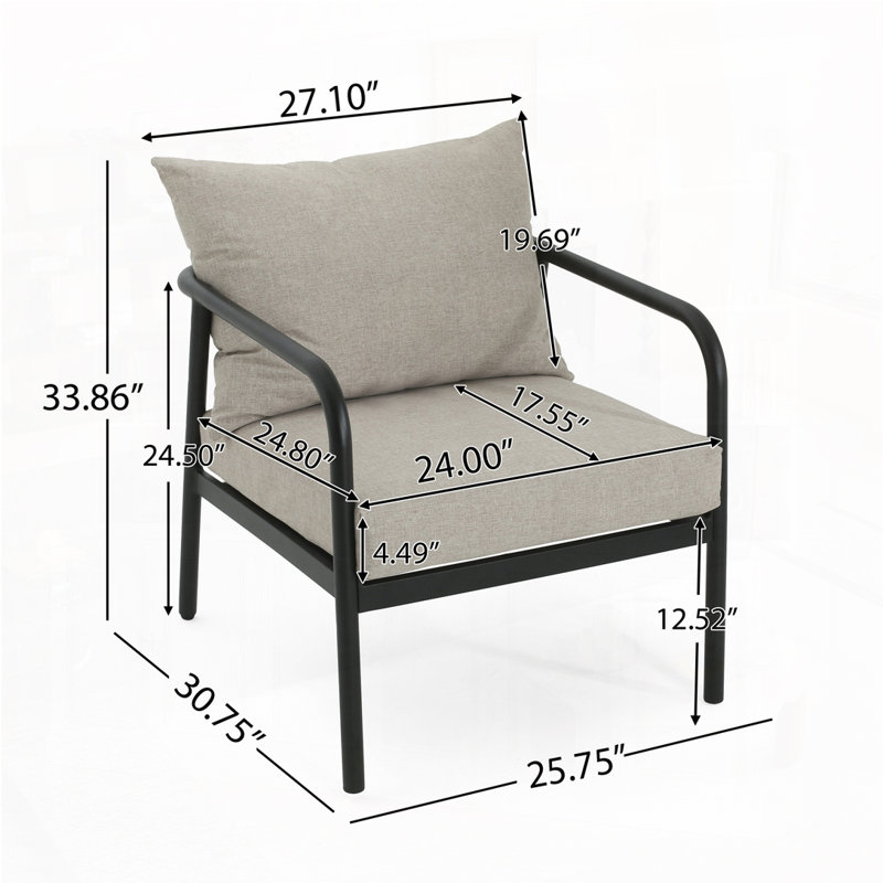 Fauteuils club d'extérieur avec coussins