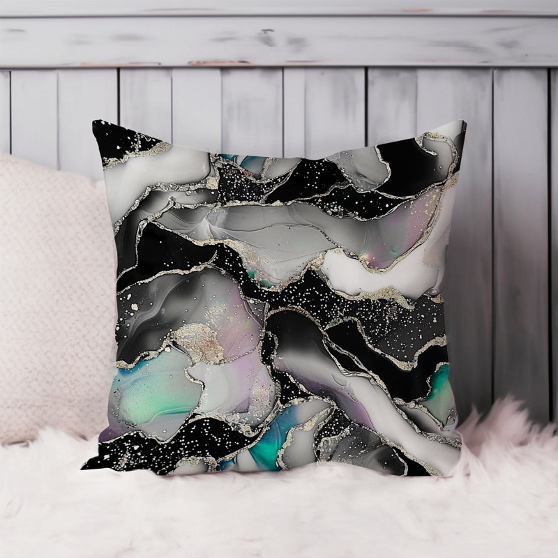 Abstract Multicolor Geode Crystals Marble VIII Modern, 16"H x 16"W