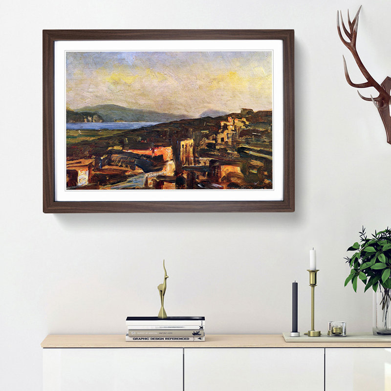 Pompeii by Fujishima Takeji - Framed Print, 27cm H x 36cm W x 2cm D, Walnut Framed