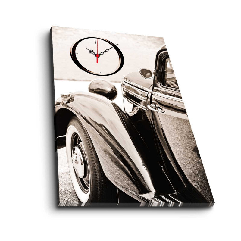 Elegant Decorative Canvas Wall Clock, 17.7 x 27.6 inches | 100% Suede Canvas, 100% Wooden Frame (Thickness: 1.2 inches) | Stylish Home Décor for Living Room, Bedroom & Office, Unique and Functional Timepiece
