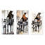 Midnight Black Piano Tranquility I - ensemble de 3 impressions de musique en métal-1264048158