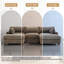Canapé modulaire réversible 3 pièces rembourré en flanelle de fourrure de lapin brun clair avec canapé modulaire 3 pièces-1045924591