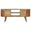 Exquisite Solid Wood Entertainment Unit with Rounded Edges and Nordic Appeal