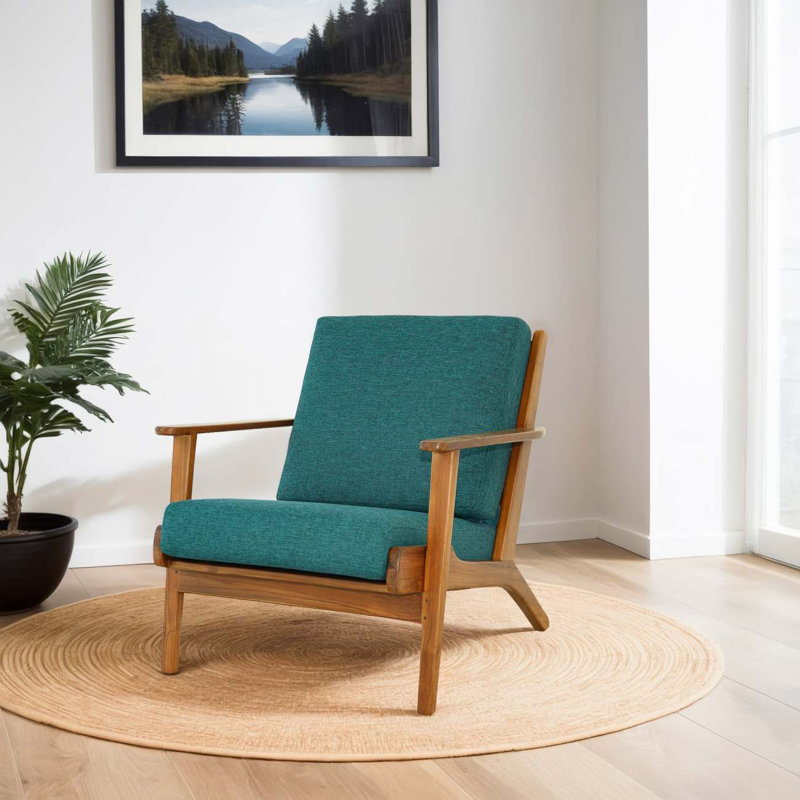 Méridienne Modern Connor, Lin bleu sarcelle