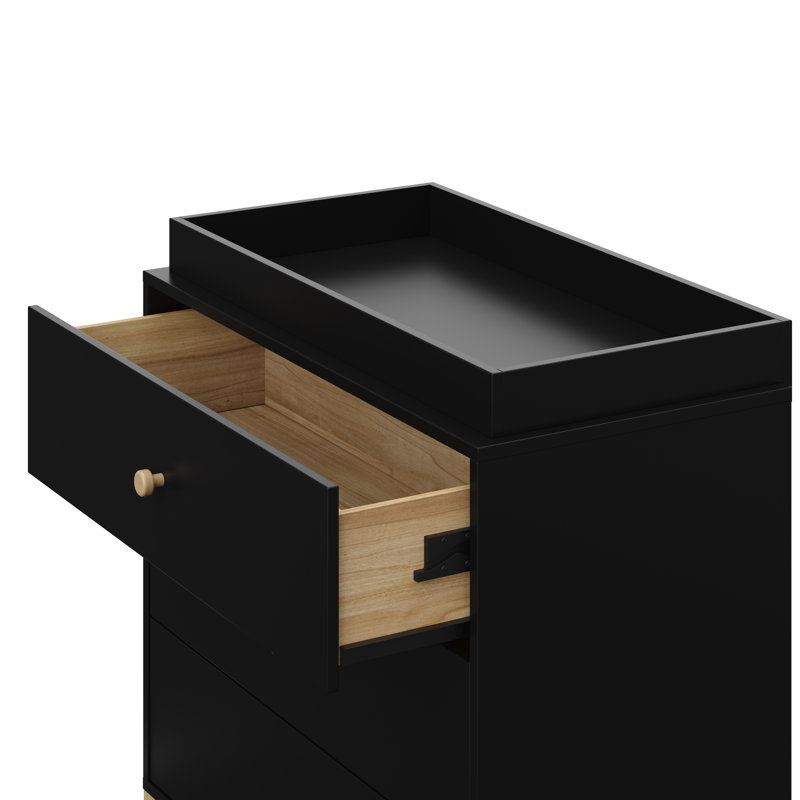 Commode 3 tiroirs California, Noir, noir, noir, noir