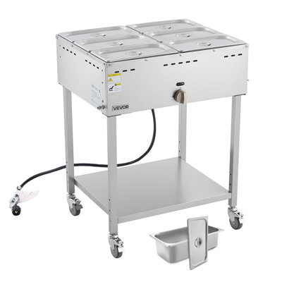 Chauffe-plat commercial à 6 plateaux en acier inoxydable Commercial