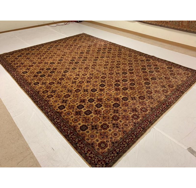Tapis tribal turc à motif de chevrons rétro unique en son genre 9 pi 8 po x 13 pi 1 po Anatolian