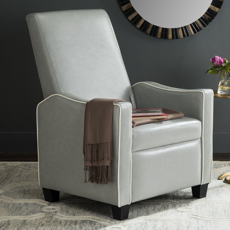 Fauteuil inclinable manuel en faux cuir Holden, Gris/blanc