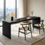 Bureaux rectangulaires modernes en bois massif noir-865338835