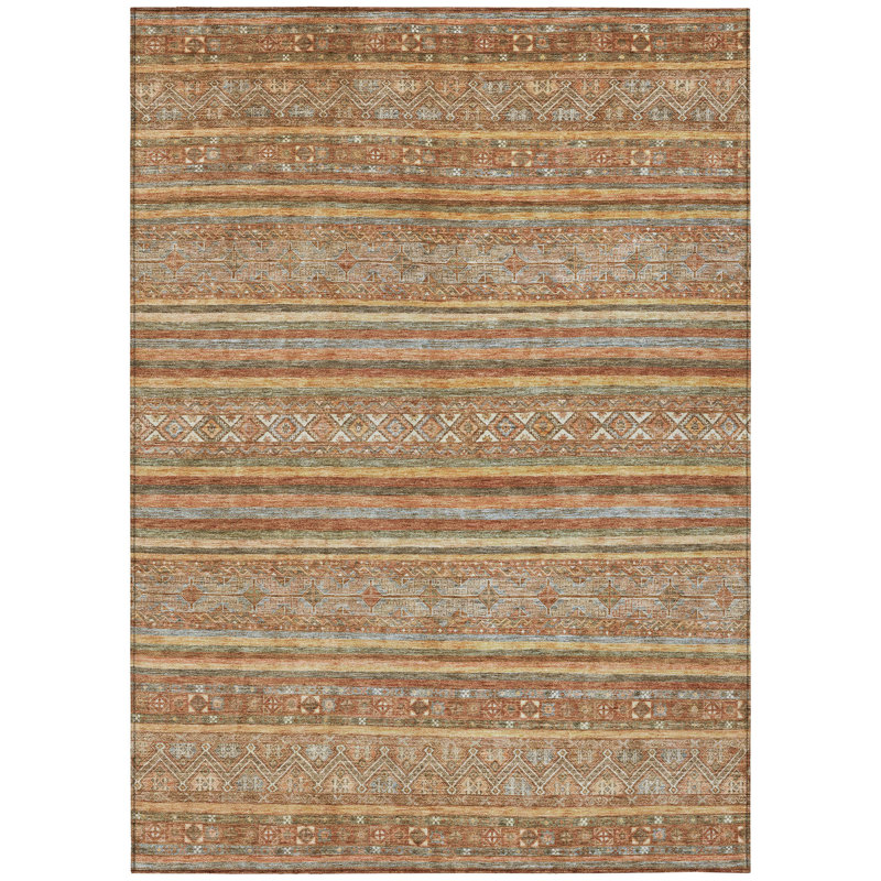 Tapis extérieur lavable en cuivre terre cuite 3 pi x 5 pi Southwestern
