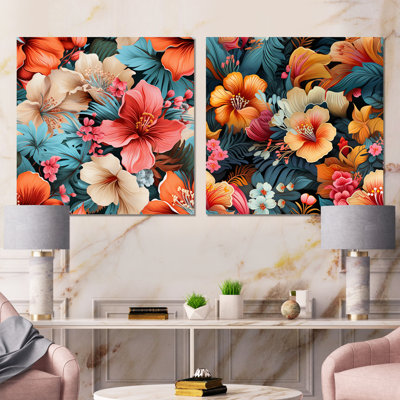 Pelaez - Floral Canvas Wall Art Set Of 2