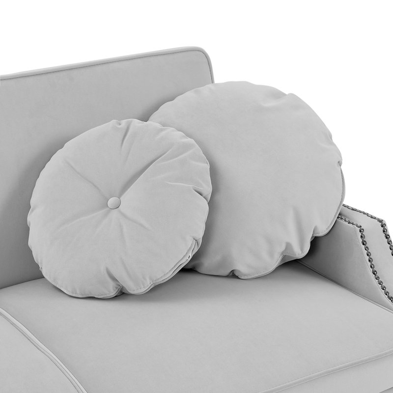 Upholstered Convertible Sofa Bed, Light Gray Polyester