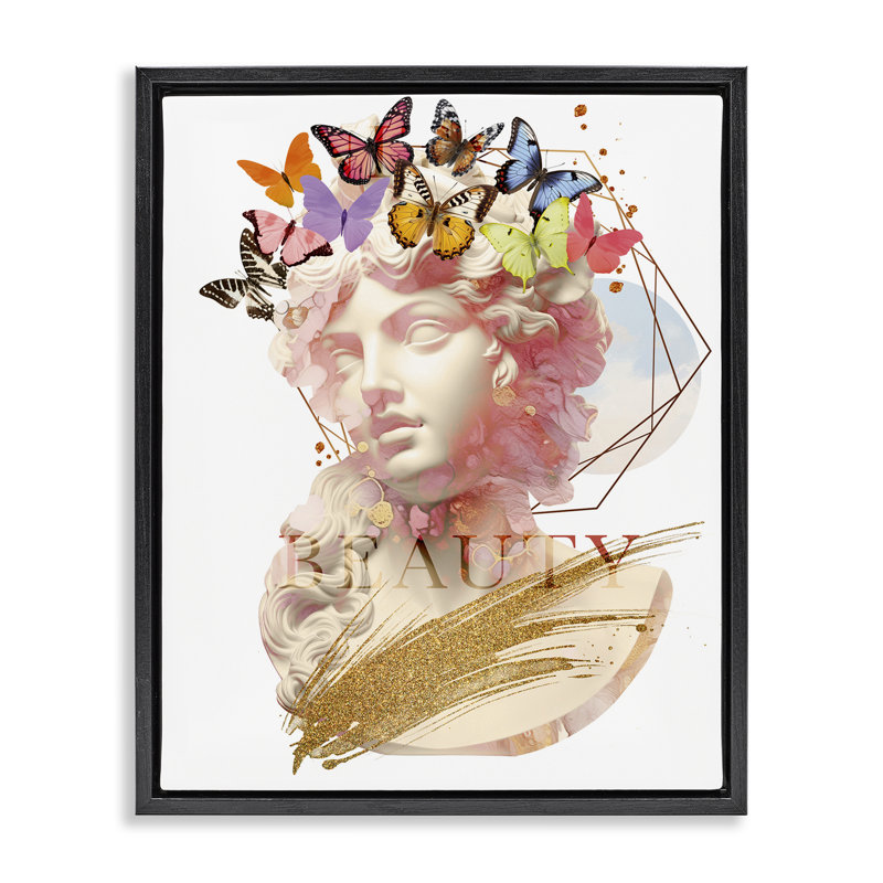 Cadre flottant Portrait beauté, conception par Susan Arnot, Cadre flottant noir de jais, H 21 po x l 17 po