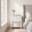 Table de chevet 28 po à 2 tiroirs avec tablette de rangement, blanc-897811908