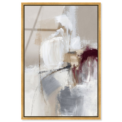 Sanguine III profonde, impression acrylique encadrée, art mural minimaliste par Art Remedy, cadre doré, 36 x 54